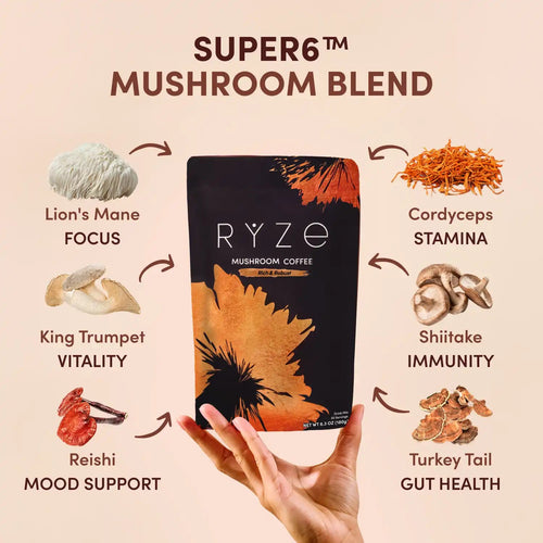 RYZE 30-Serving Dark Roast Mushroom Coffee