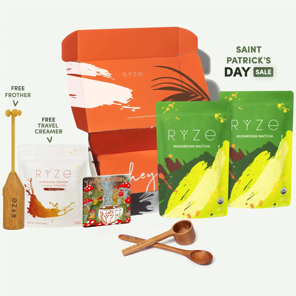 RYZE Mushroom Matcha Starter Bundle (60 Servings)