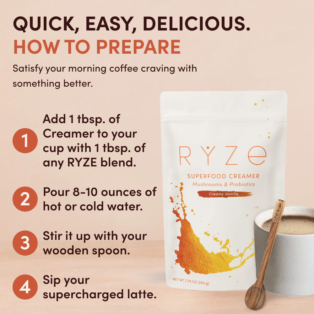 RYZE Superfood Creamer for Daily Coffee (30 Servings)