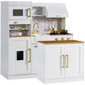 Pretend Kitchen Toy Set for Kids w/Lights Sounds Island Espresso Machine
