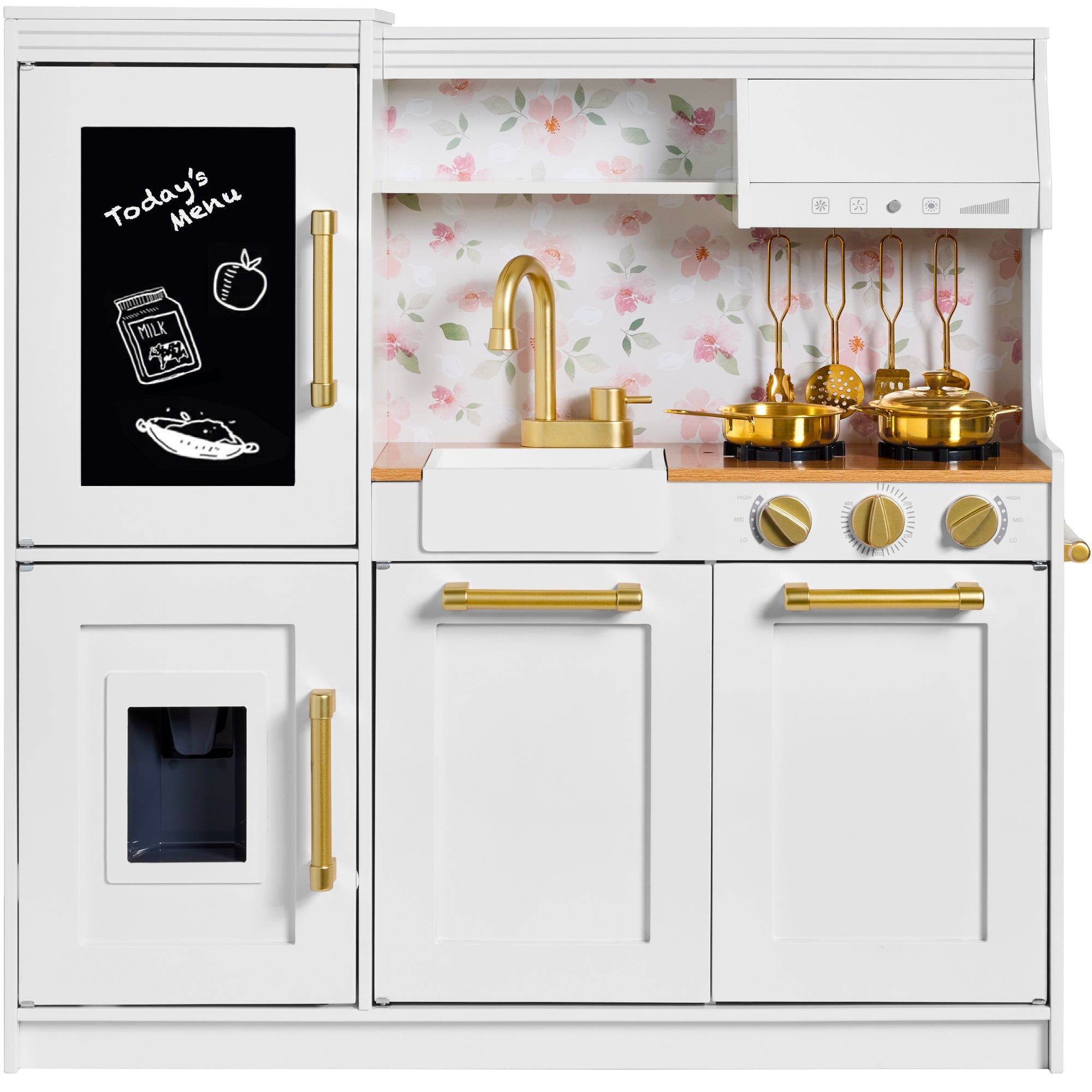Pretend Play Kitchen with Framed Chalkboard