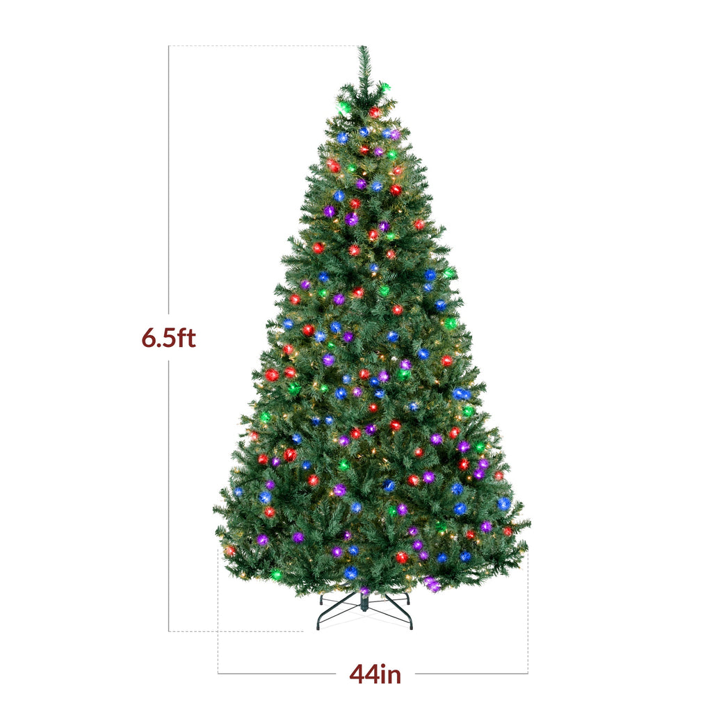 Premium Artificial Pre-Lit Pine Christmas Tree w/ 1,000 Tips 250 Lights