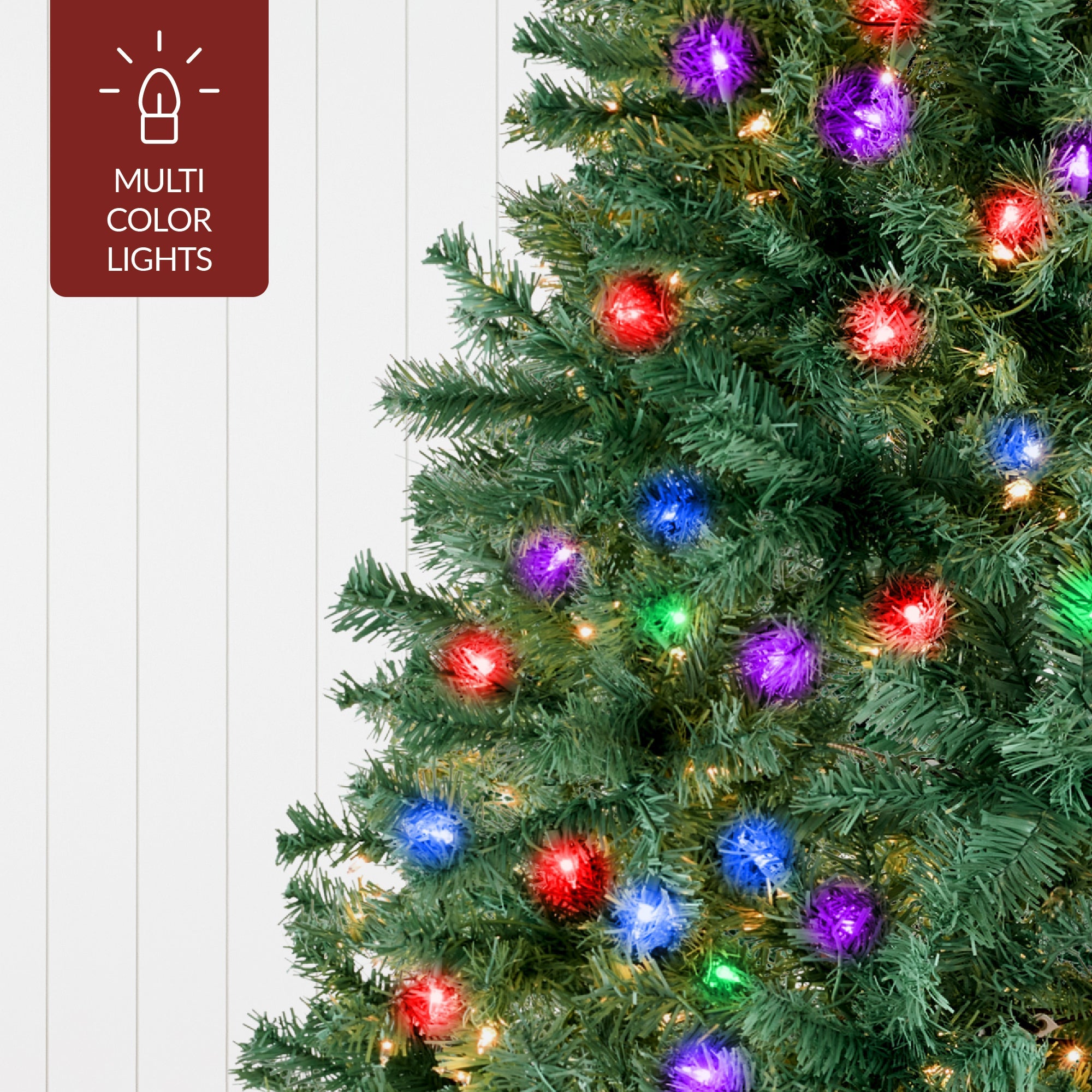 Premium Artificial Pre-Lit Pine Christmas Tree w/ 1,000 Tips 250 Lights