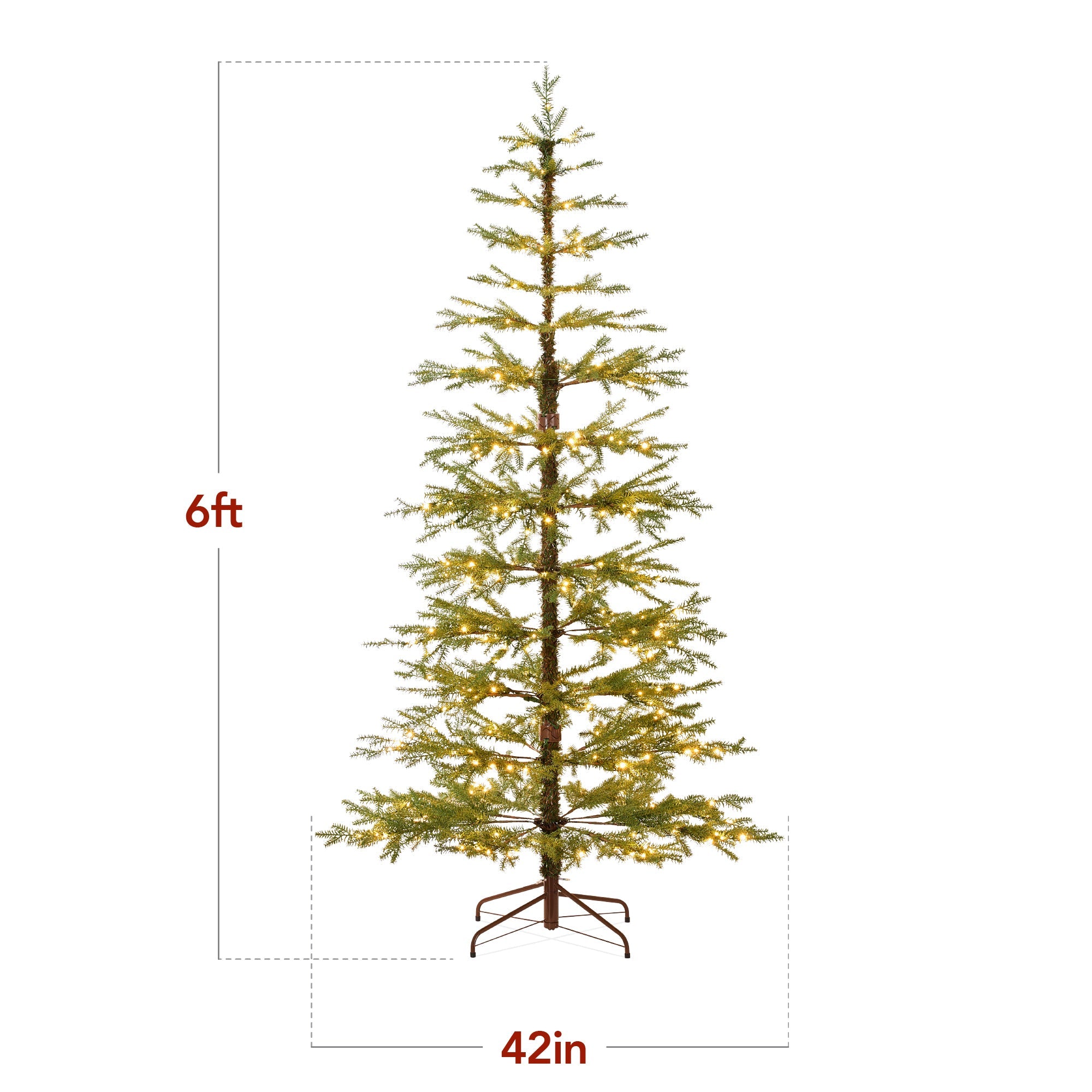 Pre-Lit Sparse Christmas Tree w/ 2-in-1 LED Lights Cordless Connection