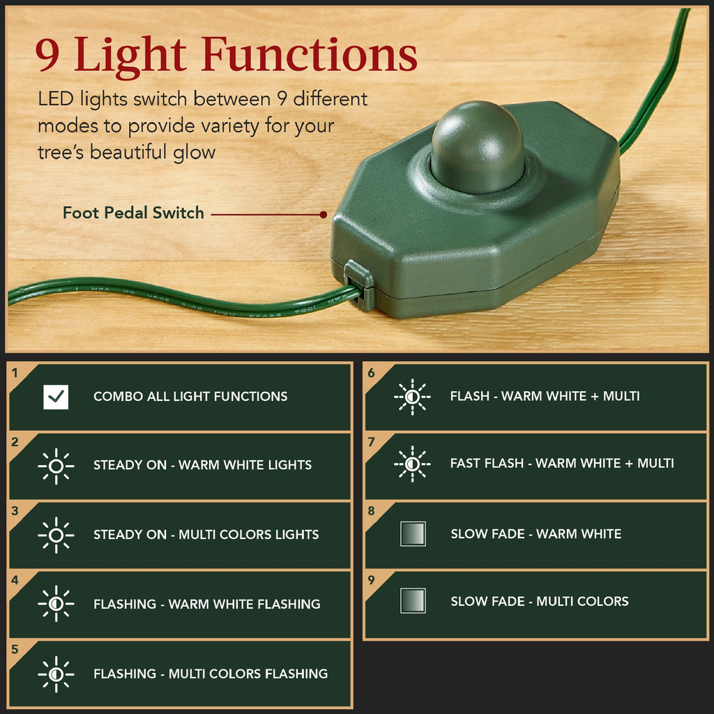 Pre-Lit Sparse Christmas Tree w/ 2-in-1 LED Lights Cordless Connection