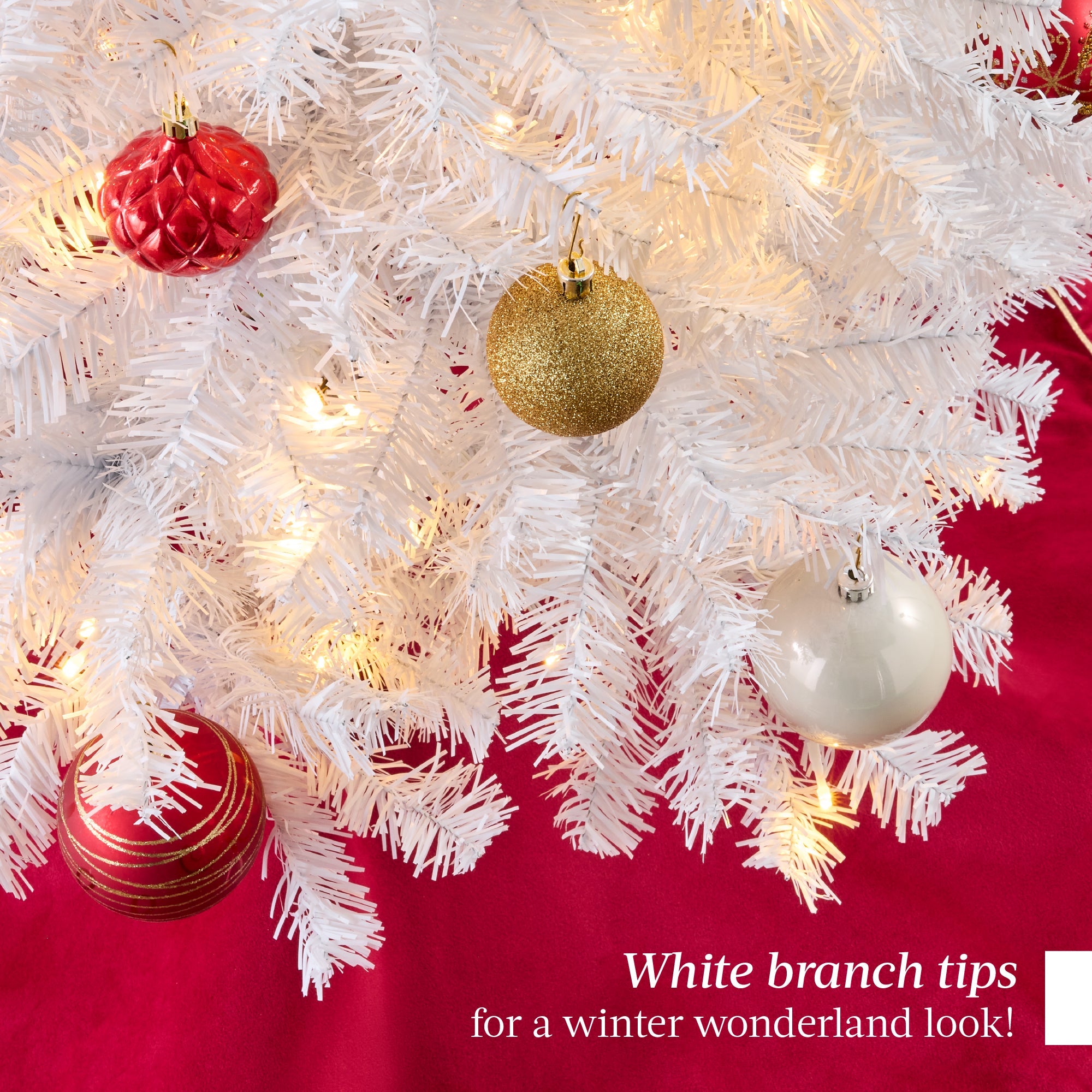 Pre-Lit White Pencil Christmas Tree w/ Metal Base Incandescent Lights