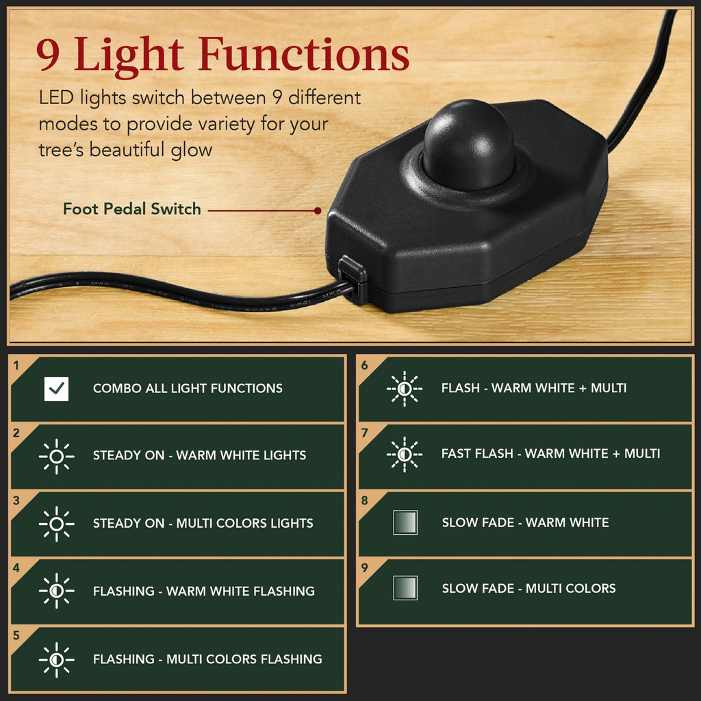 Pre-Lit Sparse Christmas Tree w/ 2-in-1 LED Lights Cordless Connection