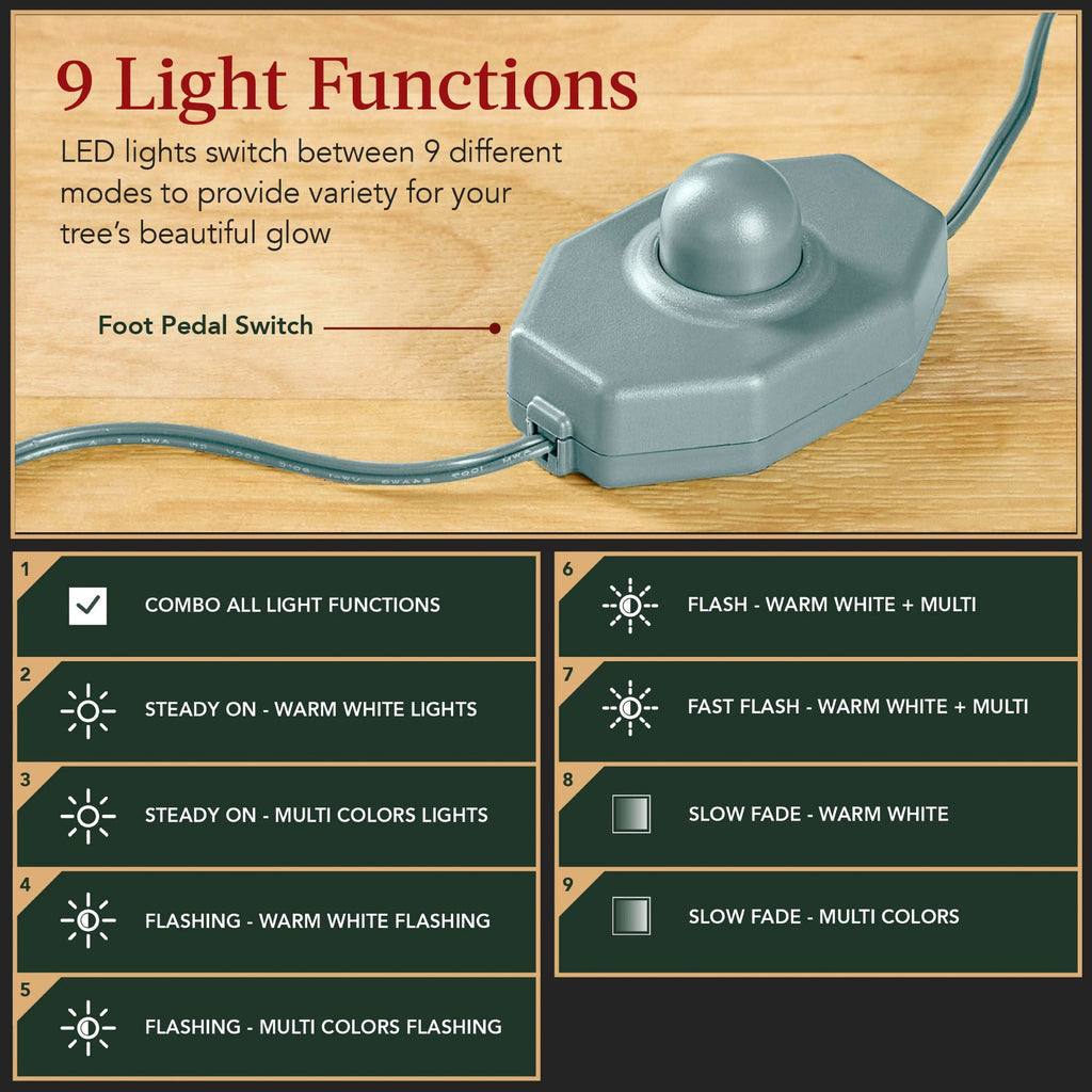 Pre-Lit Sparse Christmas Tree w/ 2-in-1 LED Lights Cordless Connection